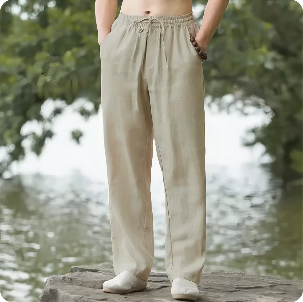 M-4XL Men's Cotton Linen Streetwear Pants Casual Loose Fit Summer Sweatpants Breathable Comfortable Long Trousers Home