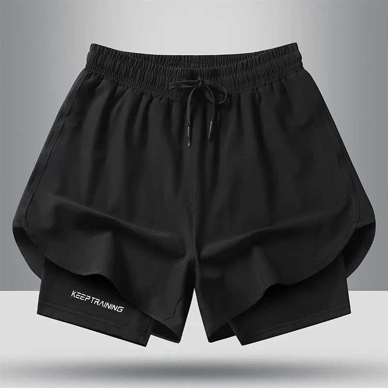 Men's Quick Dry Running Shorts with Drawstring and Zip Pockets - Ideal for Athletic Workouts and Gym Sessions