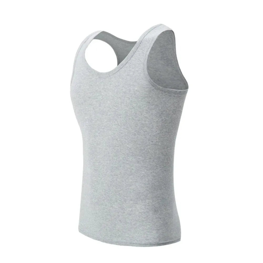 1 Pack Four Seasons Men's Cotton Joker Vest Teenagers Simple Fit Sports Fitness T-shirt Middle-aged Casual Sleeveless Shirt