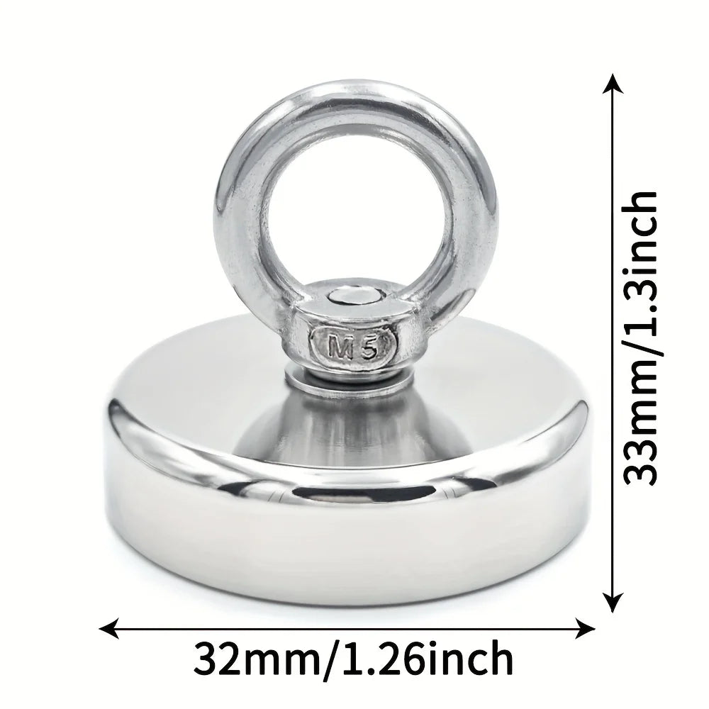 D16~D42mm Super Strong Neodymium Fishing Hook N52 Heavy Duty Rare Earth Neodymium with Countersunk Hole Eyebolt Salvage Magnetic
