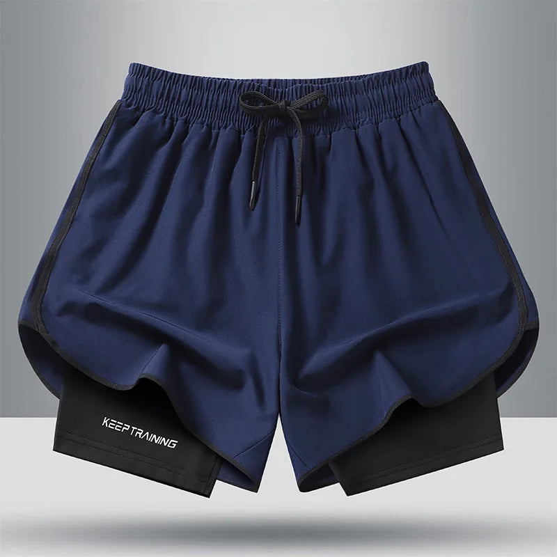 Men's Quick Dry Running Shorts with Drawstring and Zip Pockets - Ideal for Athletic Workouts and Gym Sessions