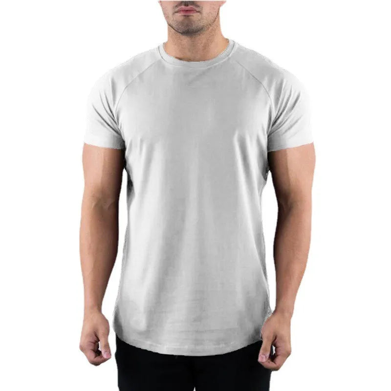 Men's Summer Skinny Casual T-Shirt Short Sleeve Tee Male Gym Fitness Sport Cotton Tops Man Running Workouts Sweatshirt Clothing