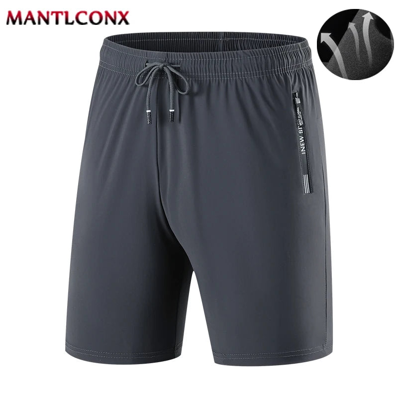 Summer Men's Shorts Cool Sportswear Running Sport Shorts Casual Bottoms Gym Fitness Training Jogging Short Pants Men Black Gray