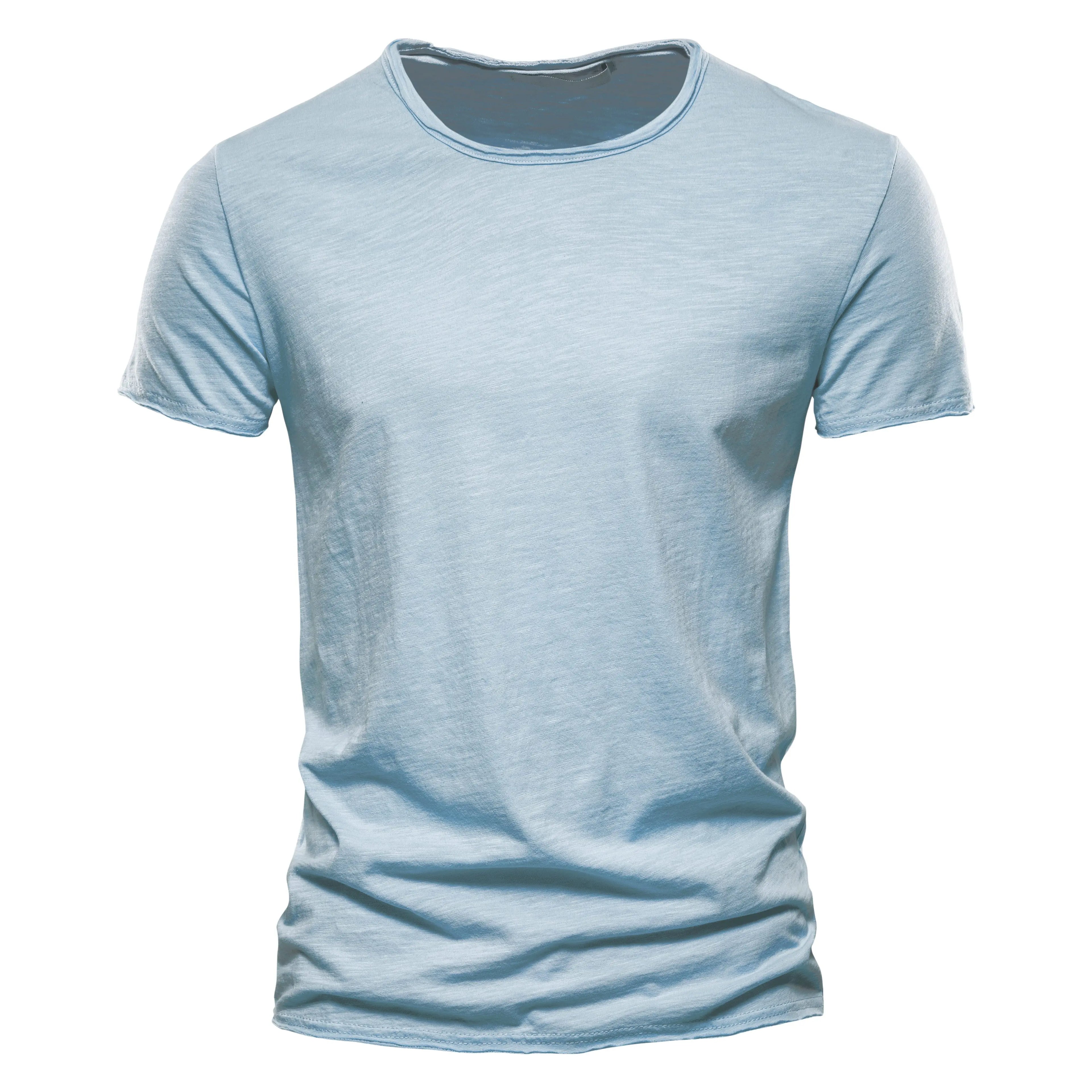 100% Cotton Men T-shirt Casual Soft Fitness Summer Thin T-shirts Men's Home Clothes O-Neck Short Sleeve Soild T Shirt for Men