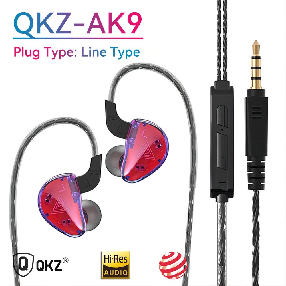 Original QKZ AK6 In Ear Earphone 6 Dynamic Driver Unit Headphone With Mic Stereo Sports HIFI Subwoofer Headset Monitor Earbuds