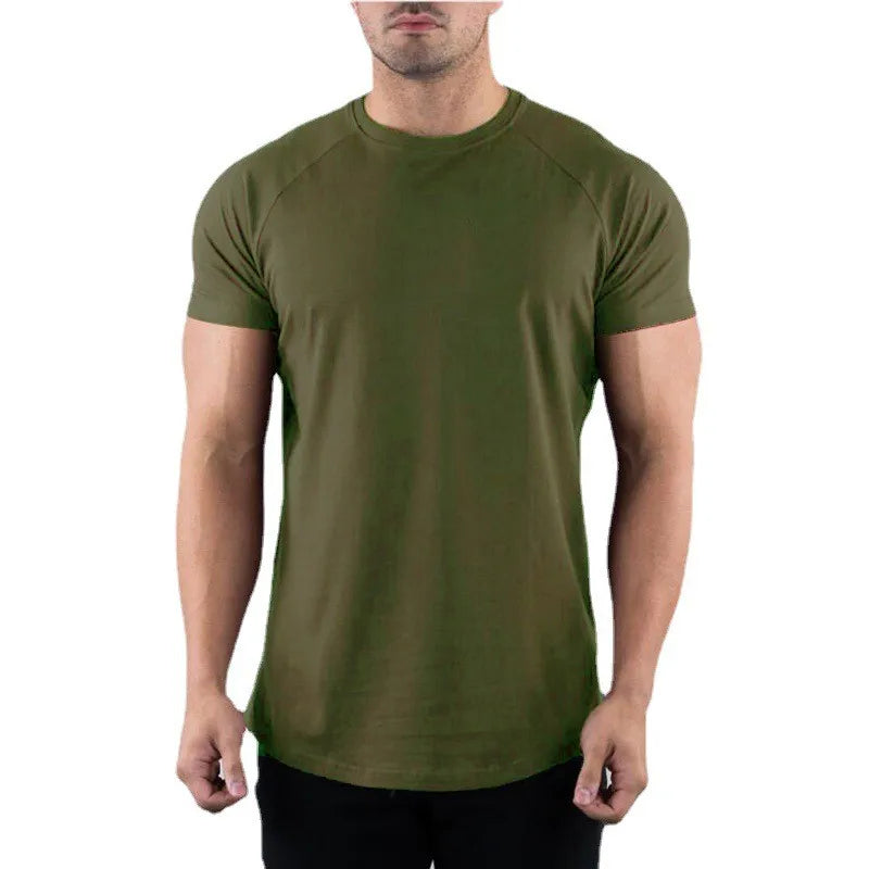 Men's Summer Skinny Casual T-Shirt Short Sleeve Tee Male Gym Fitness Sport Cotton Tops Man Running Workouts Sweatshirt Clothing