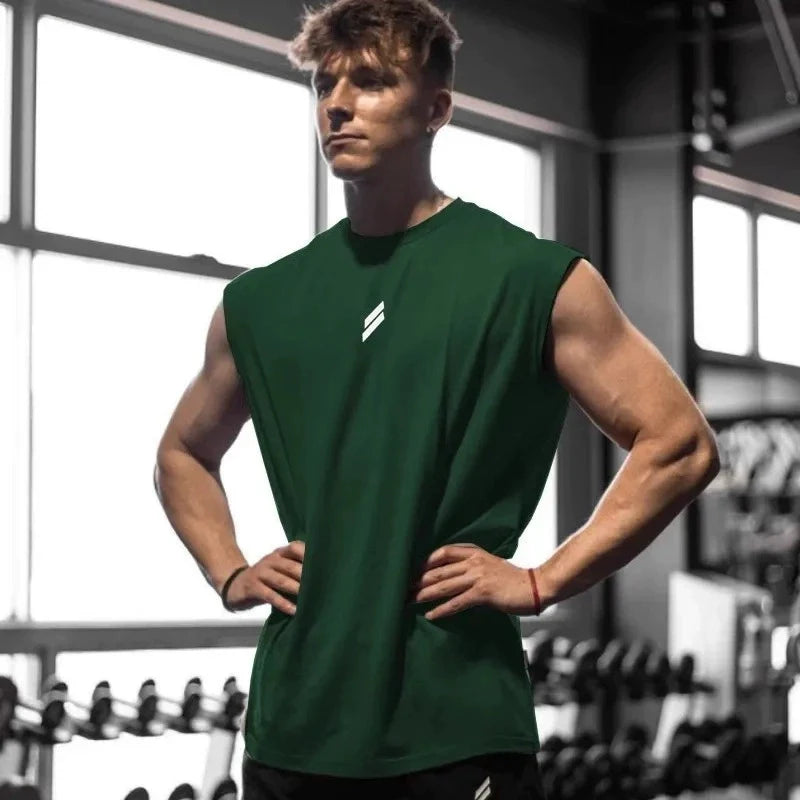 NEW Summer Fitness Sports Tank Top Men Breathable Loose Mesh Training Sleeveless T-shirt Quick Drying Vest Male Fitness Clothing