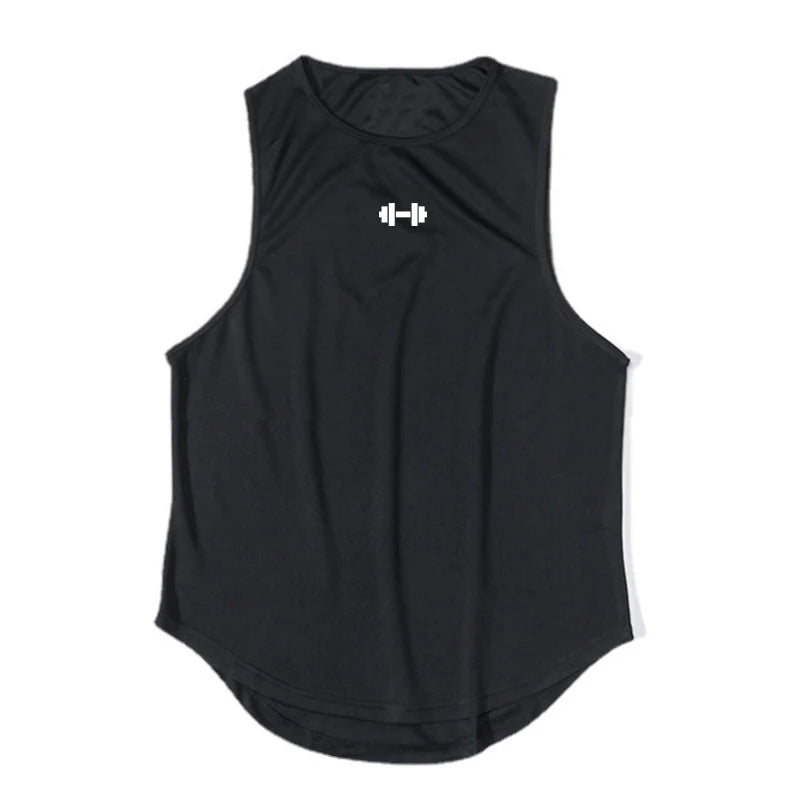 Men's Vertical Ribbed Sleeveless Tank Top Stretch Crew Neck Breathable Athletic Gym Workout Casual Summer Vest Tops