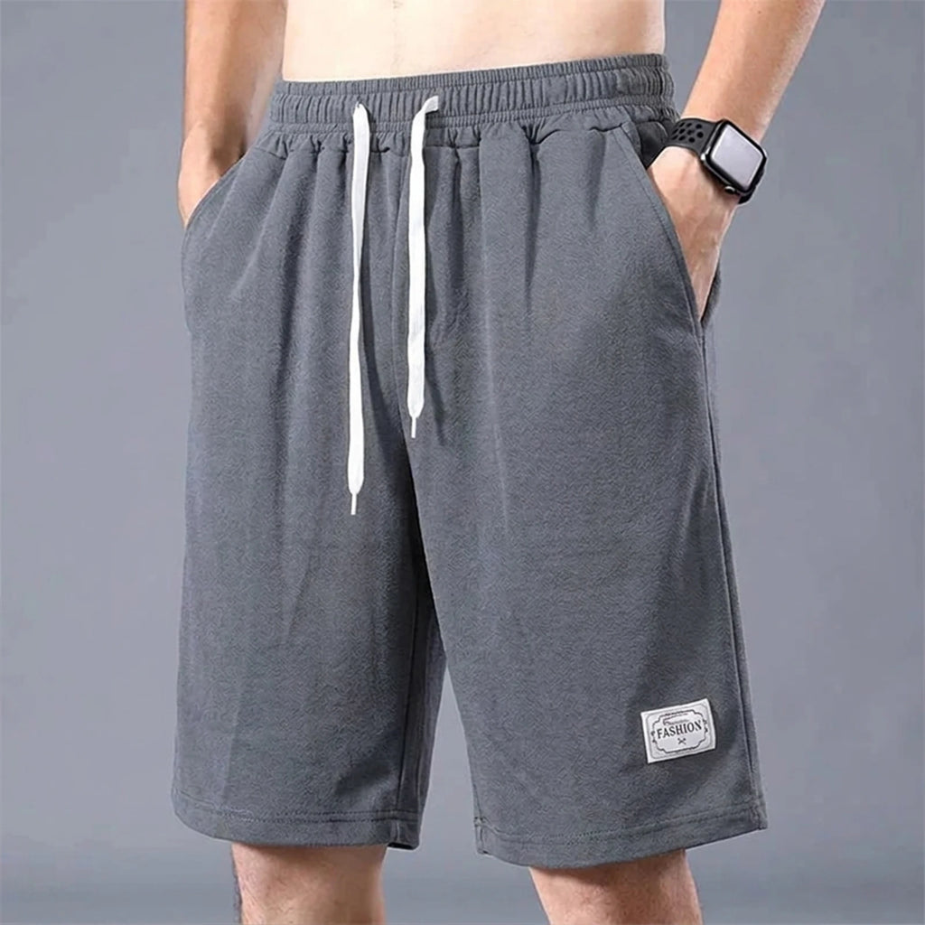 Lce Silk Shorts Men's Thin Sports Cropped Pants Loose Straight Leg Cool Breathable New Fashion Trend Casual XL-XXXL