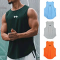 Men's Vertical Ribbed Sleeveless Tank Top Stretch Crew Neck Breathable Athletic Gym Workout Casual Summer Vest Tops