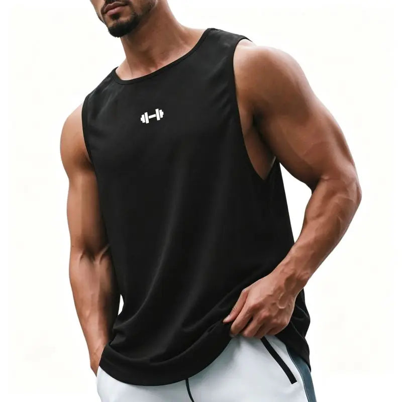 Summer Men's Gym Tank Top Fitness Training Clothing Quick-drying Loose Bodybuilding Sleeveless Shirt Men Fashion Basketball Vest