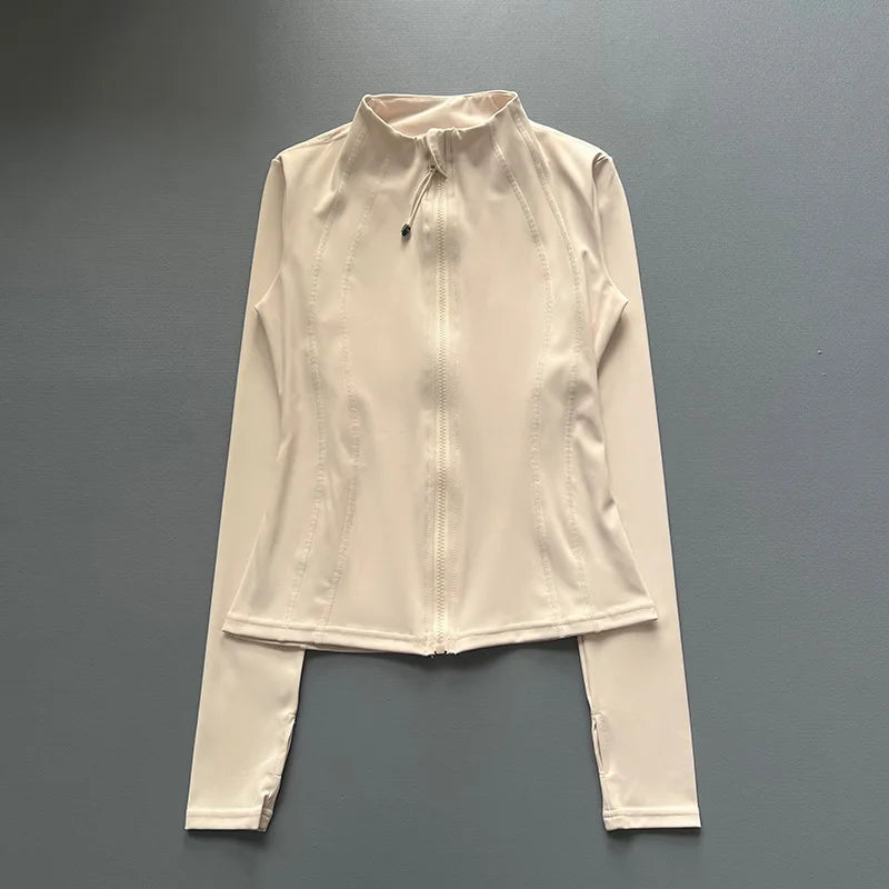 Sun Quick Drying Sports Coat Women's Tight Top Yoga Jacket Long Sleeve Zipper Jacket Running Fitness Women's Jacket S-3XL