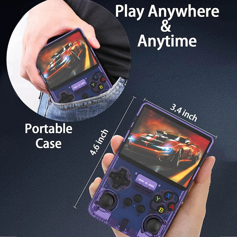 Pocket Retro Gaming Handheld R35S Plus, Arkos Portable Video Game Device, 3.5 Inch IPS Display, Retro Games Gifts For Boys
