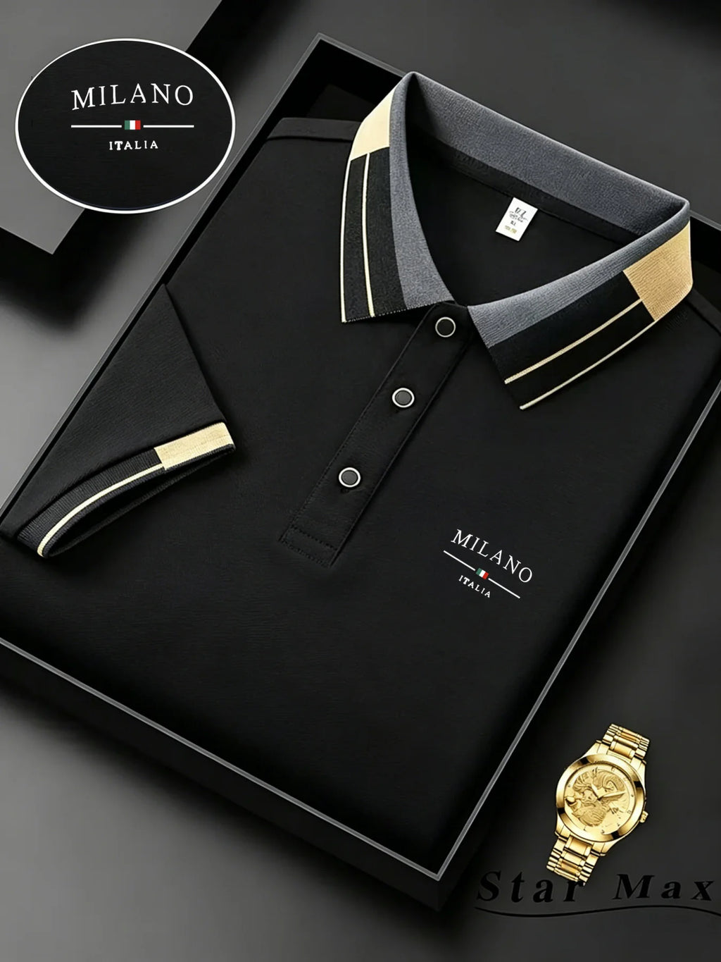 Men's Luxury Short Sleeve Polo Shirt with Horse Embroidery Milan Style Summer Casual T Shirt Men Business Brand Clothing