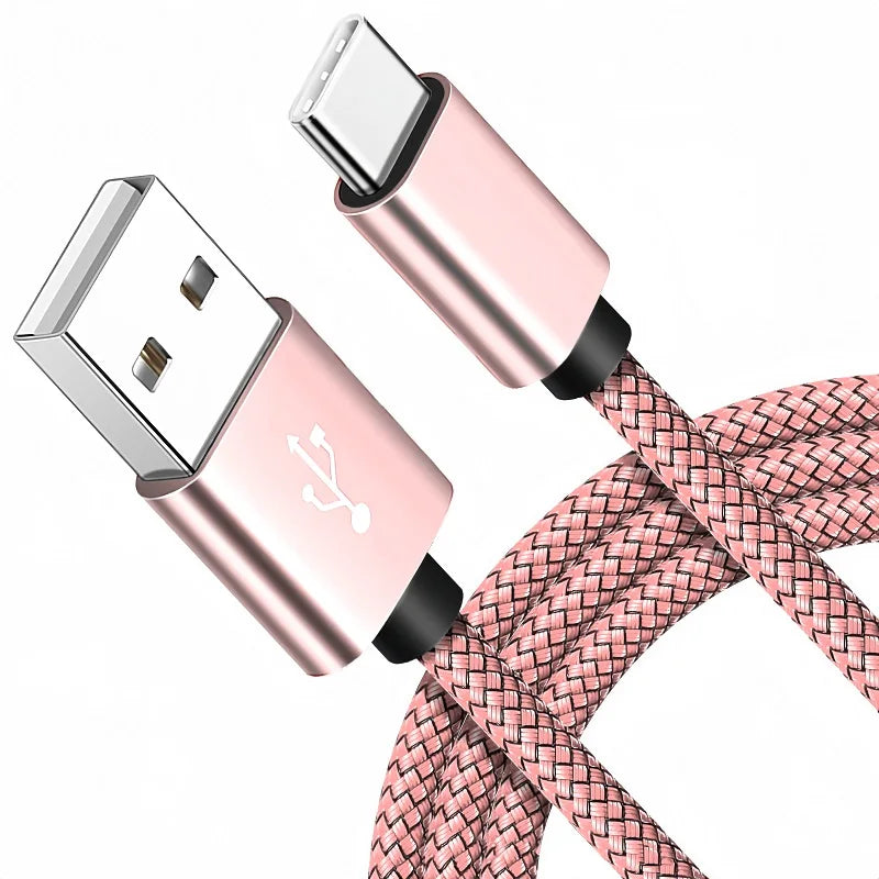 USB A to iPhone 15 Nylon Braided Cable Fast Charger Cord for Huawei Samsung Galaxy S22 Android Phone  Charger Cable Accessories