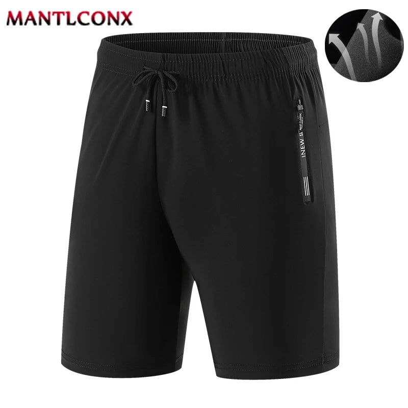 Summer Men's Shorts Cool Sportswear Running Sport Shorts Casual Bottoms Gym Fitness Training Jogging Short Pants Men Black Gray