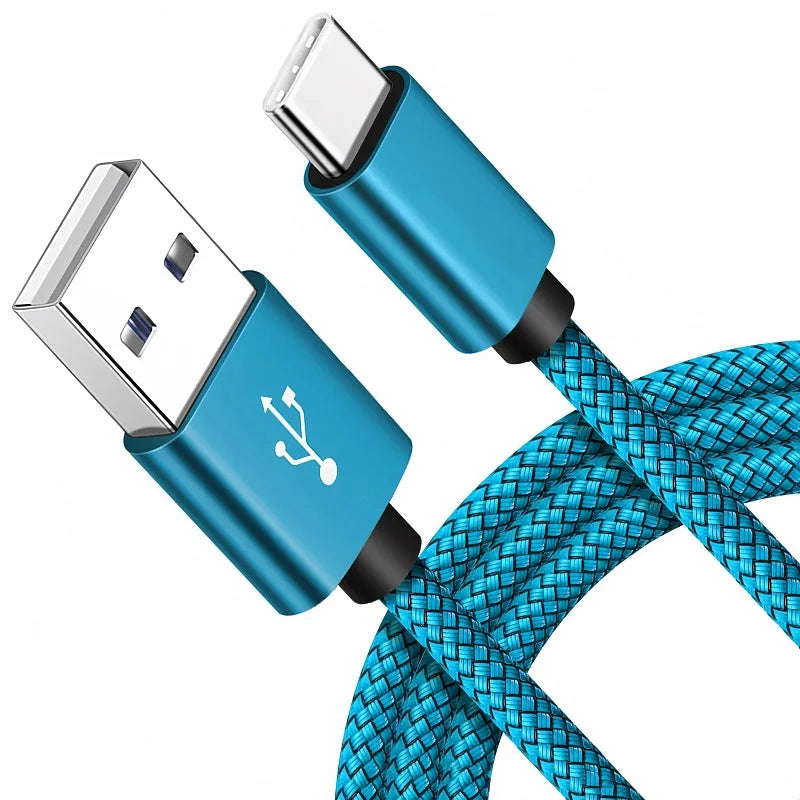 USB A to iPhone 15 Nylon Braided Cable Fast Charger Cord for Huawei Samsung Galaxy S22 Android Phone  Charger Cable Accessories