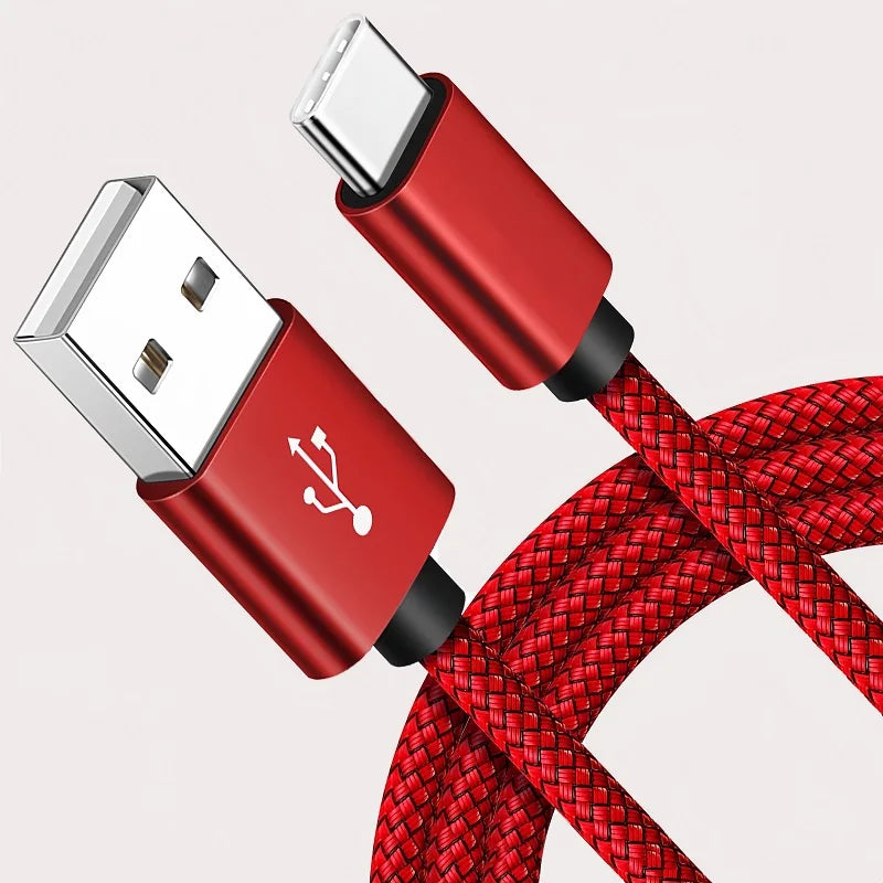 USB A to iPhone 15 Nylon Braided Cable Fast Charger Cord for Huawei Samsung Galaxy S22 Android Phone  Charger Cable Accessories