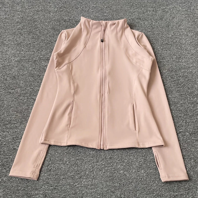 Sun Quick Drying Sports Coat Women's Tight Top Yoga Jacket Long Sleeve Zipper Jacket Running Fitness Women's Jacket S-3XL