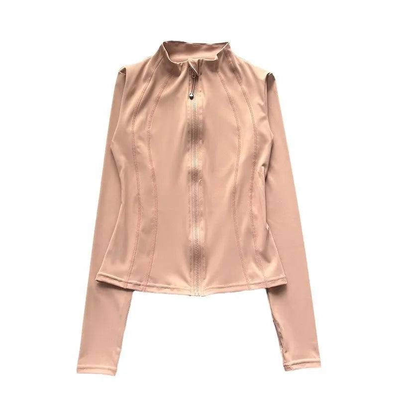 Sun Quick Drying Sports Coat Women's Tight Top Yoga Jacket Long Sleeve Zipper Jacket Running Fitness Women's Jacket S-3XL