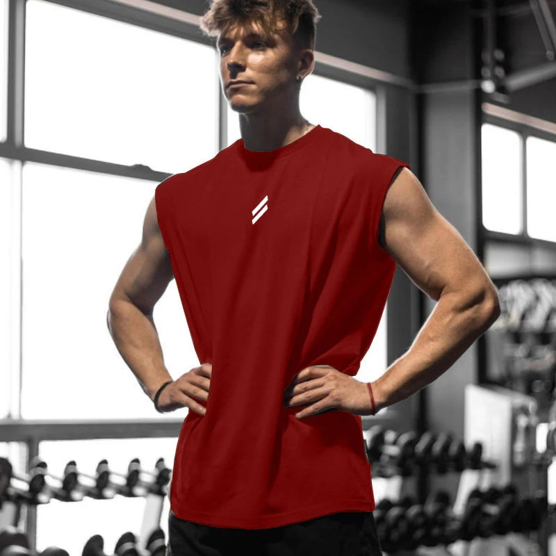NEW Summer Fitness Sports Tank Top Men Breathable Loose Mesh Training Sleeveless T-shirt Quick Drying Vest Male Fitness Clothing