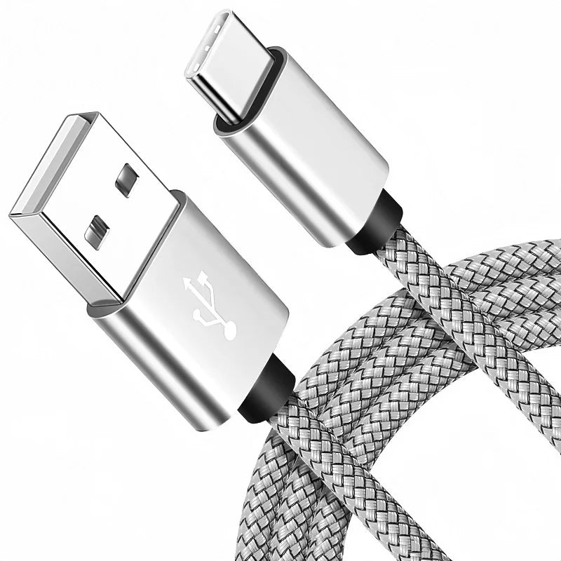 USB A to iPhone 15 Nylon Braided Cable Fast Charger Cord for Huawei Samsung Galaxy S22 Android Phone  Charger Cable Accessories
