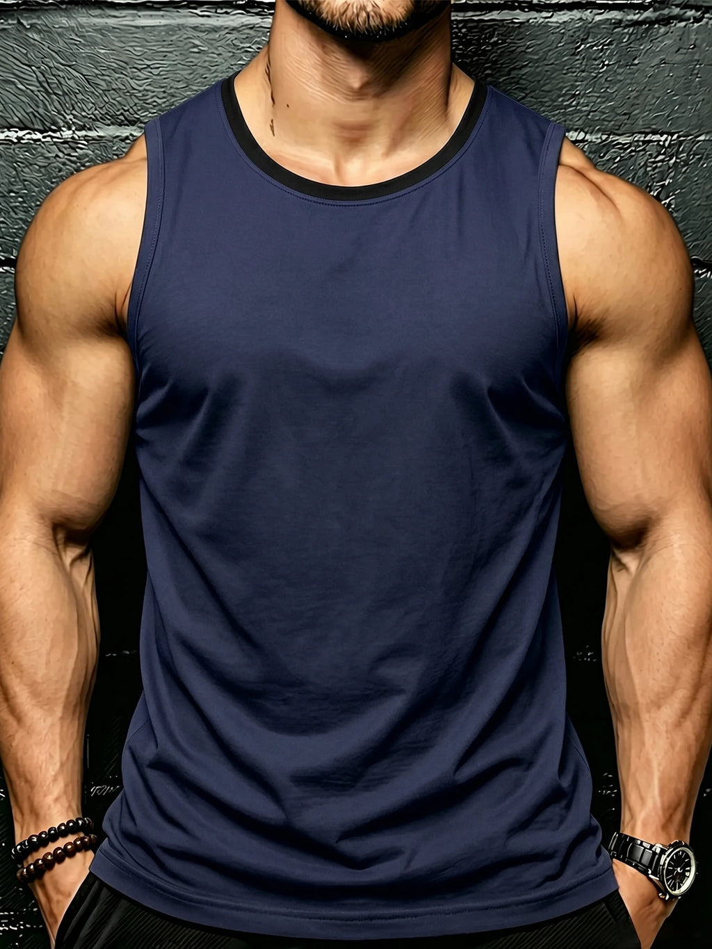 Men Gym Workout Muscle Tank Top Summer Solid Sleeveless Tank Top Loose Fit Gym Fitness Streetwear Basic Muscle Vest