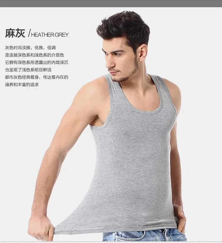 1/3 Pack Four Seasons Men's Cotton Joker Vest Teenagers Simple Fit Sports Fitness T-shirt Middle-aged Casual Sleeveless T-shirt