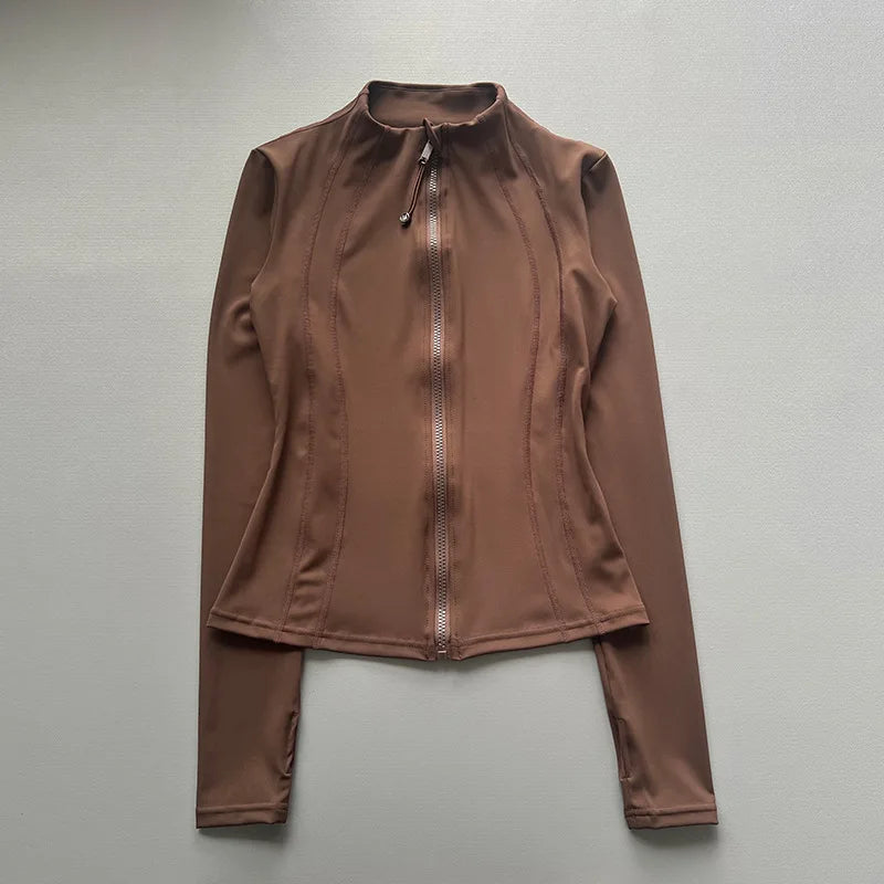 Sun Quick Drying Sports Coat Women's Tight Top Yoga Jacket Long Sleeve Zipper Jacket Running Fitness Women's Jacket S-3XL