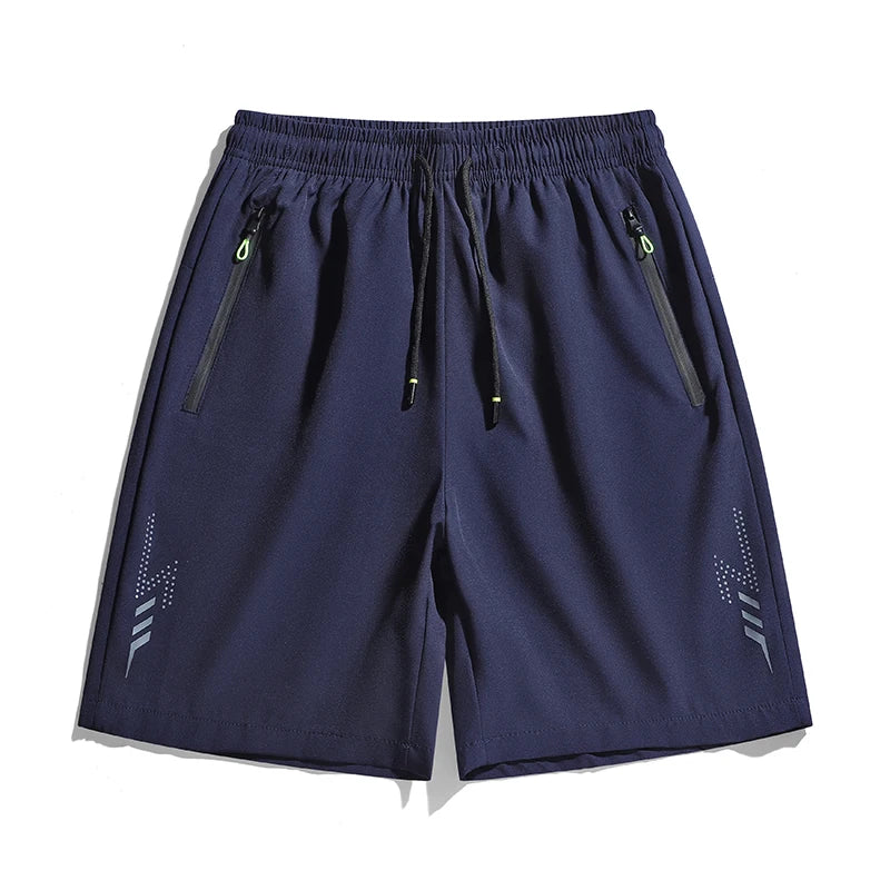 Men's Quick Dry Running Shorts with Drawstring and Zip Pockets - Ideal for Athletic Workouts and Gym Sessions