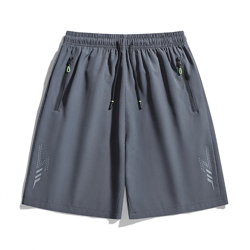 Men's Quick Dry Running Shorts with Drawstring and Zip Pockets - Ideal for Athletic Workouts and Gym Sessions