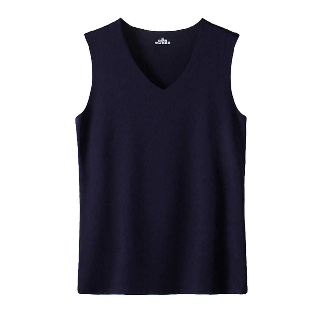 Men'S Top Men'S Summer Multi Color Sleeveless Vest Men'S Summer Ice Silk Traceless Thin Breathable Color V-Neck Sleeveless Top
