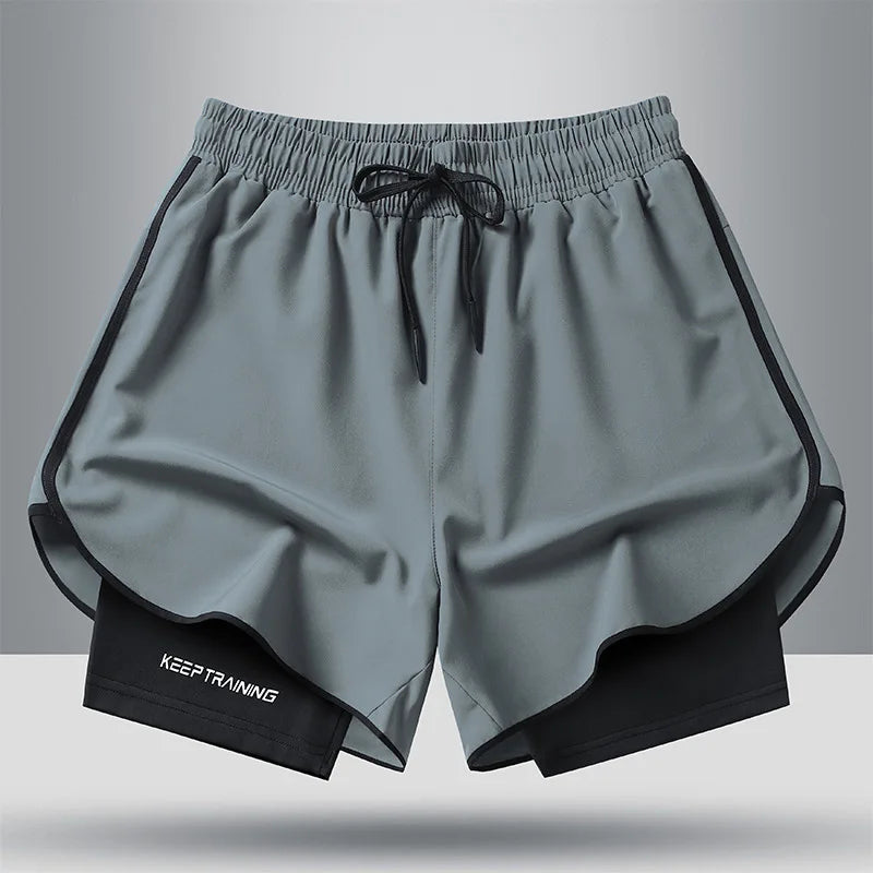 Men's Quick Dry Running Shorts with Drawstring and Zip Pockets - Ideal for Athletic Workouts and Gym Sessions