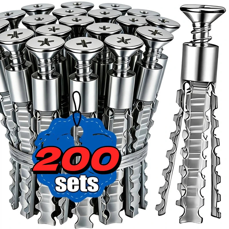 6/8mm Expansion Pipe for Hollow Walls Metal Expansion Screws Kit Self Tapping Screws Pipe Drilling Plug Fastener Bolt Anchors