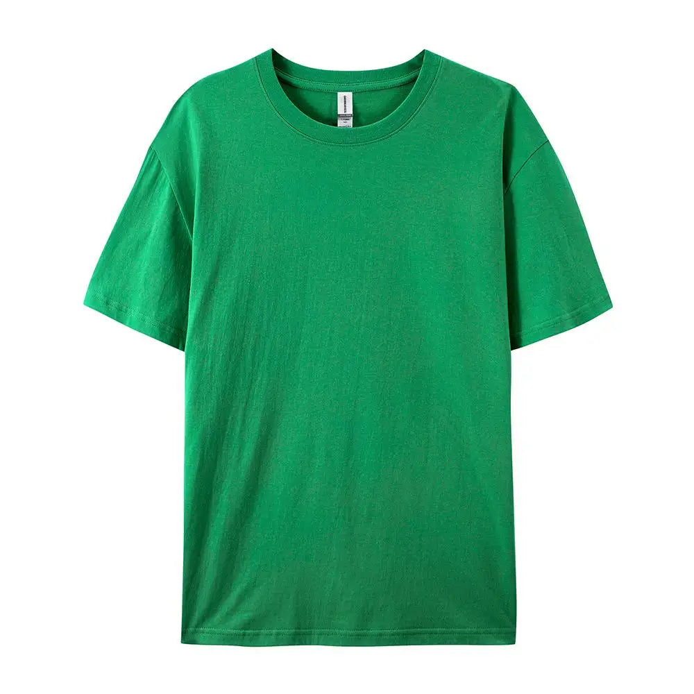 100% Cotton Solid Tshirts Men Woman Short Sleeve Fashion Brand Trend Casual Soft Clothing Tees Customized Products Summer Tops