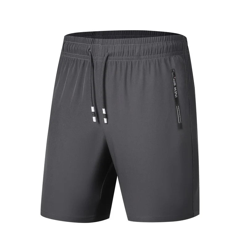 Men's Quick Dry Running Shorts with Drawstring and Zip Pockets - Ideal for Athletic Workouts and Gym Sessions