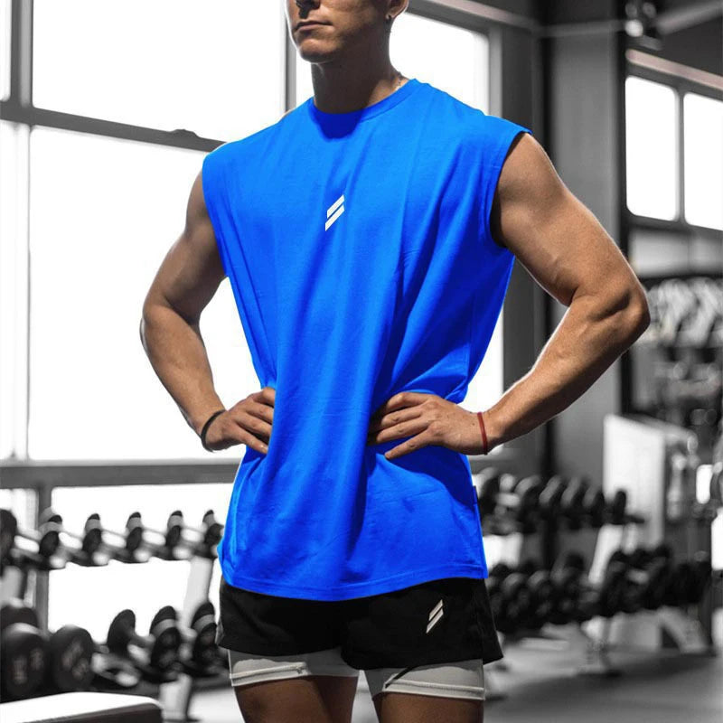 NEW Summer Fitness Sports Tank Top Men Breathable Loose Mesh Training Sleeveless T-shirt Quick Drying Vest Male Fitness Clothing