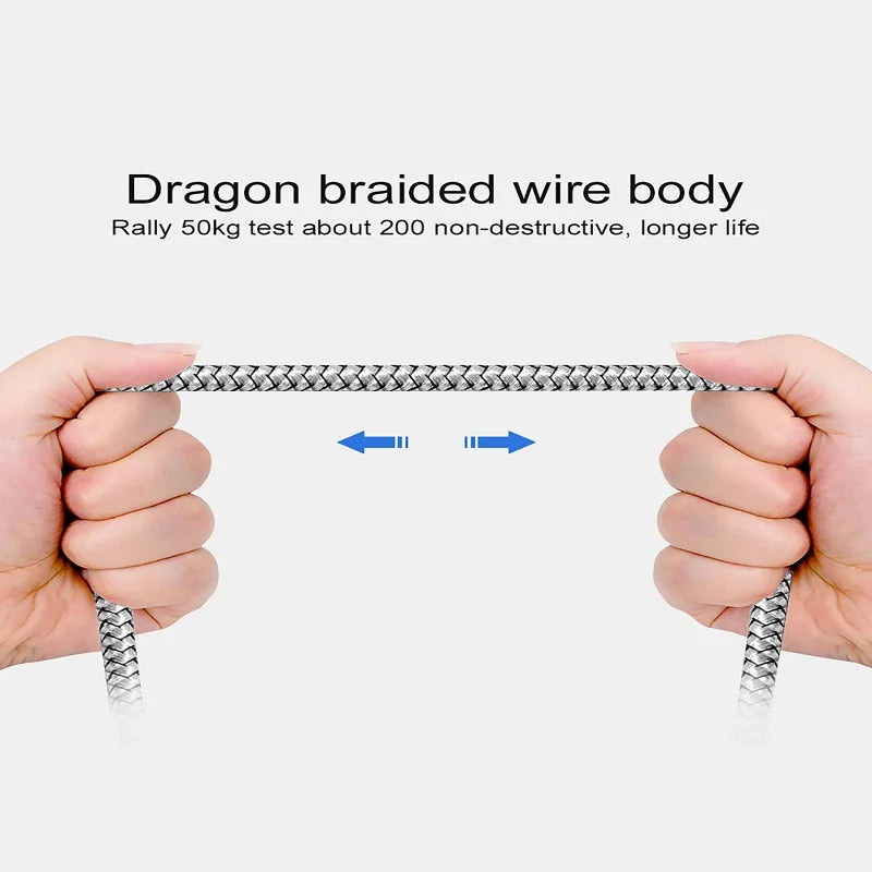 USB A to iPhone 15 Nylon Braided Cable Fast Charger Cord for Huawei Samsung Galaxy S22 Android Phone  Charger Cable Accessories