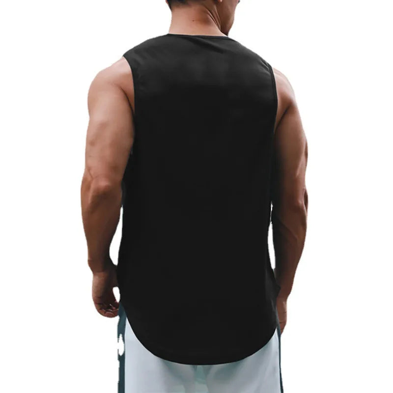 Men's Vertical Ribbed Sleeveless Tank Top Stretch Crew Neck Breathable Athletic Gym Workout Casual Summer Vest Tops