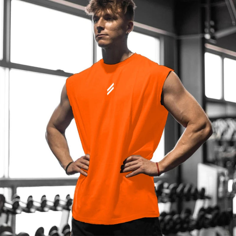 NEW Summer Fitness Sports Tank Top Men Breathable Loose Mesh Training Sleeveless T-shirt Quick Drying Vest Male Fitness Clothing