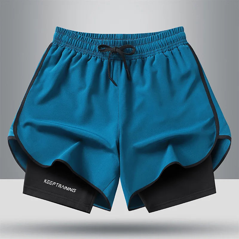 Men's Quick Dry Running Shorts with Drawstring and Zip Pockets - Ideal for Athletic Workouts and Gym Sessions