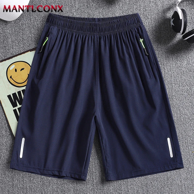 Summer Men's Shorts Cool Sportswear Running Sport Shorts Casual Bottoms Gym Fitness Training Jogging Short Pants Men Black Gray