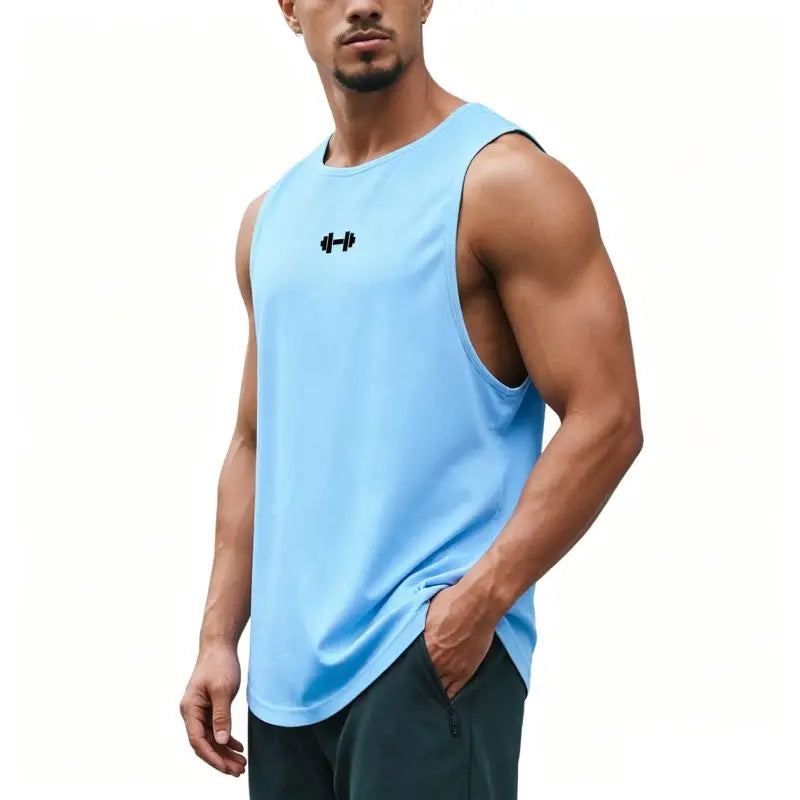 Summer Men's Gym Tank Top Fitness Training Clothing Quick-drying Loose Bodybuilding Sleeveless Shirt Men Fashion Basketball Vest
