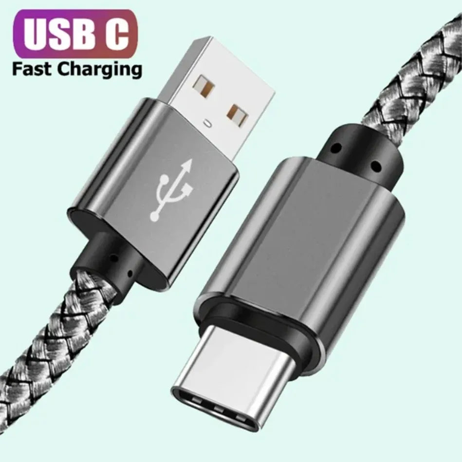 Durable Dragon Braided USB C Cable High Tensile Strength 2.4A Fast Charging Type C Cord Tangle Free for All Type C Devices